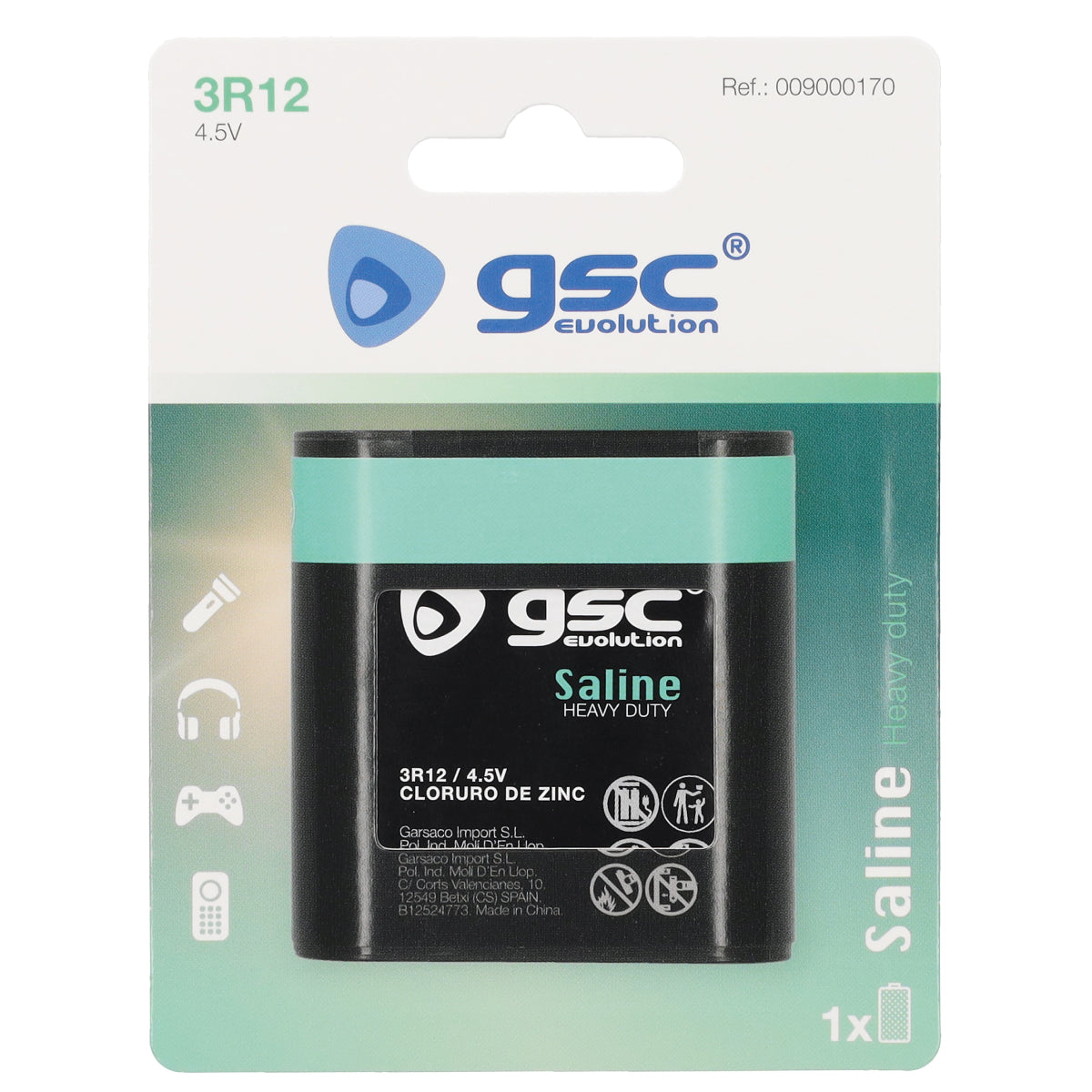 Pilha petaca salina GSC evolution 3R12-4,5 V 1 Blister 1 un.
