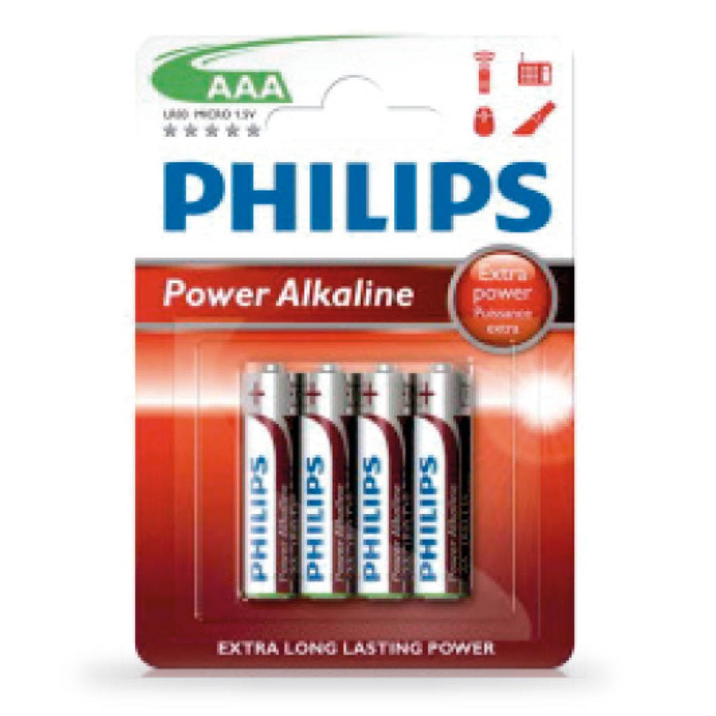 Pilha alcalina PHILIPS LR03 (AAA) Blister 4 un.