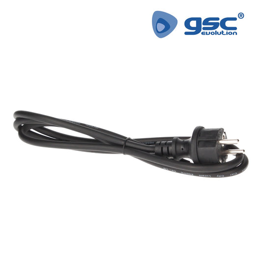 Conexão de cabo de PVC + schuko (3x1,0mm) 1,5M Preto
