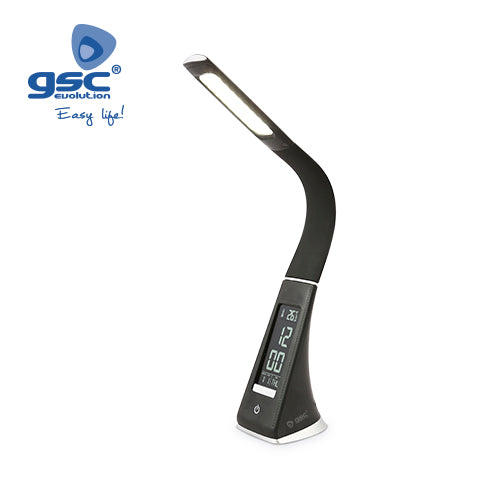 Flexo Protech com relógio digital 5W Preto