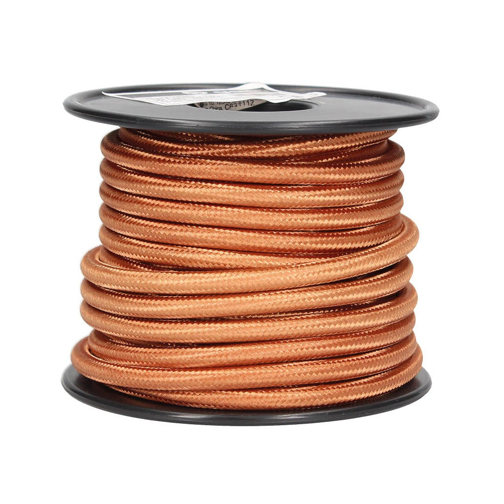 Cabo têxtil liso 10M (2x0,75mm) Bronze