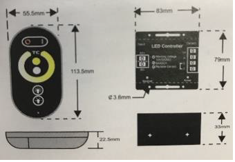 Controller for LED RIBBON 12V - 24V DC 6A with Touch Technology Command