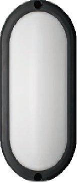 PLAFON LED OVALE NOIR 10W 700LM 6400K IP65 230V AC