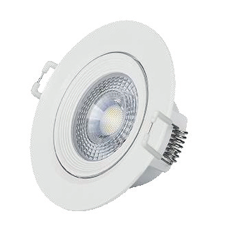SPOT Led Redondo Basculante 7W / 500lm / 120º / Furo 85 / Ø90 x 42 / IP20/ 230V
