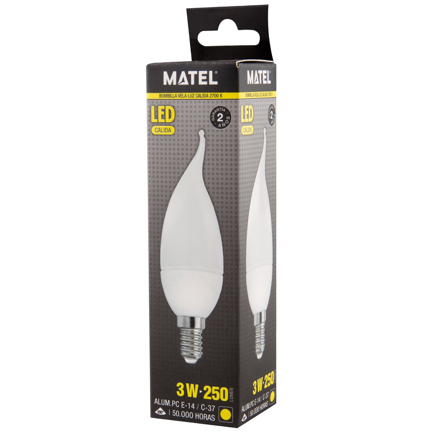 LÂMPADA DE LÂMPADA DE CHAPA DE VELA MATEL E14 3W