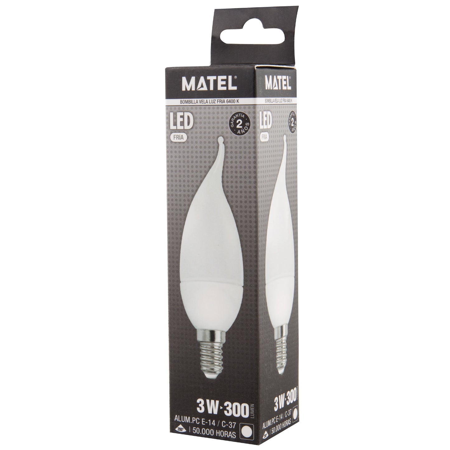 LÂMPADA DE LÂMPADA DE CHAPA DE VELA MATEL E14 3W