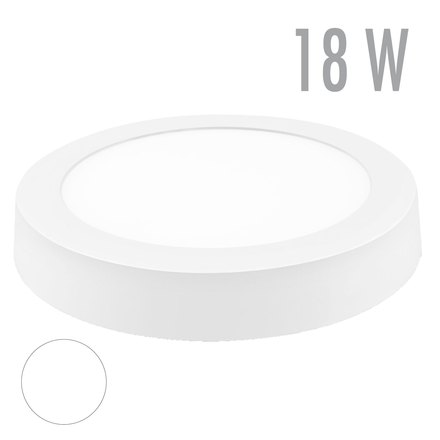 DOWNLIGHT LED MATEL SURFACE ROUND WHITE 18W