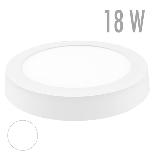 DOWNLIGHT LED MATEL SURFACE ROUND WHITE 18W