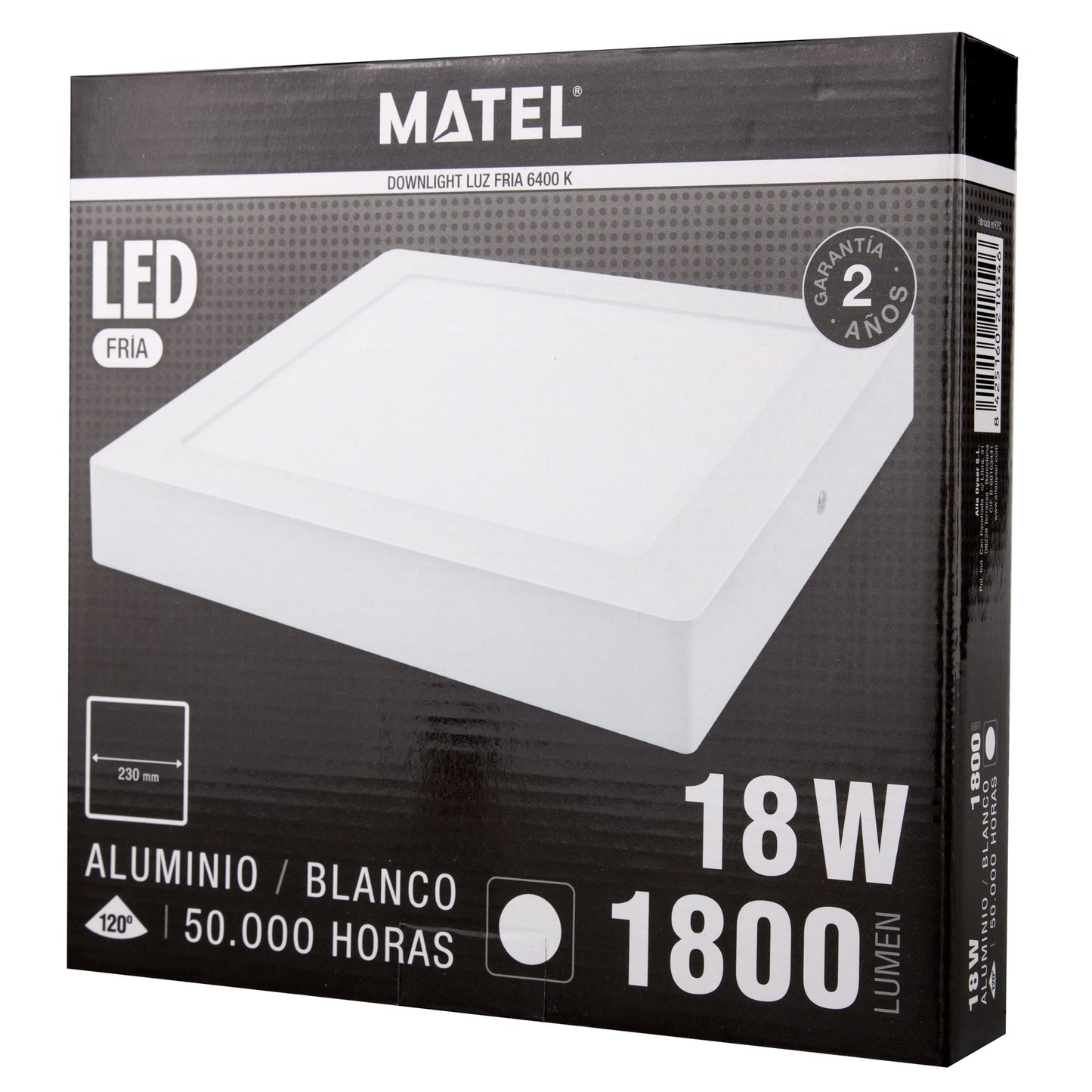 PLACA LED SALIENTE BRANCA QUADRADA - 18W / 24W LUZ - FRIA / NEUTRA / QUENTE