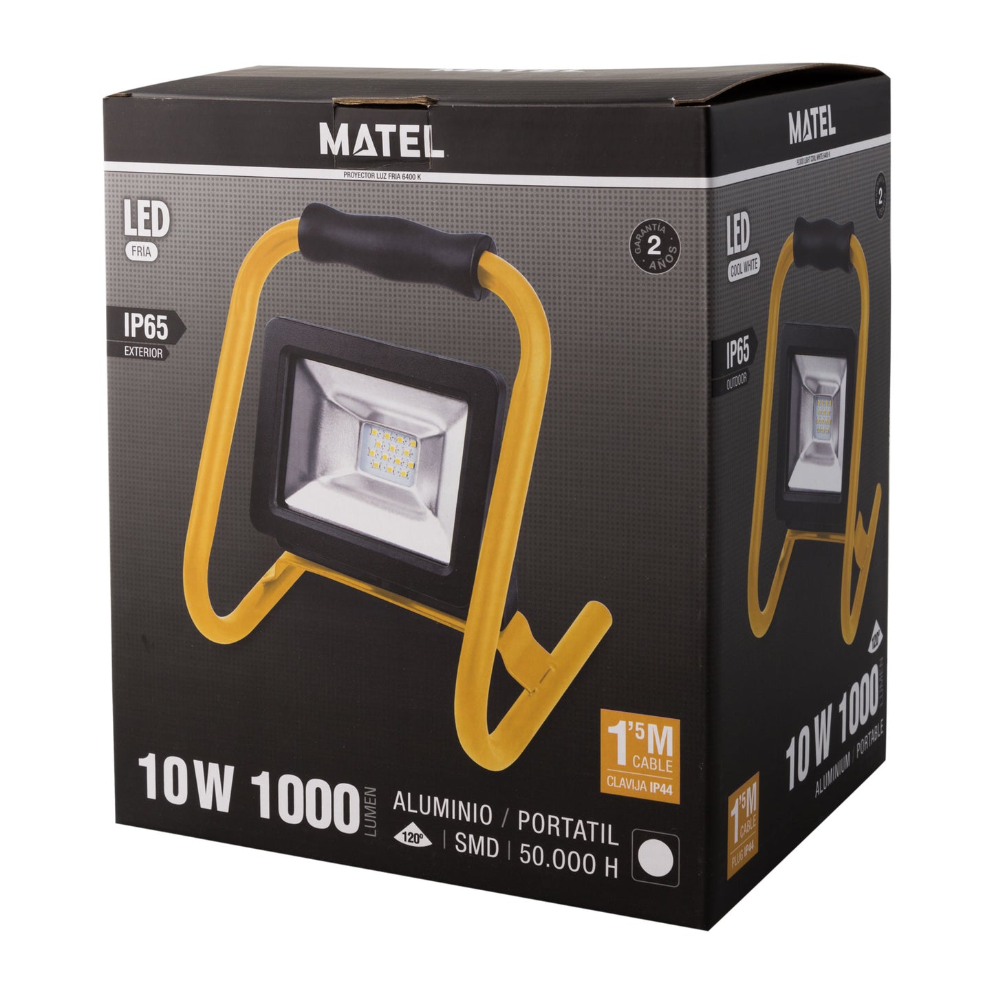 PROJETOR LED FINO COM SUPORTE 10W 20W 30W 50W 70W 6400K IP65 EXTERIOR 230V AC