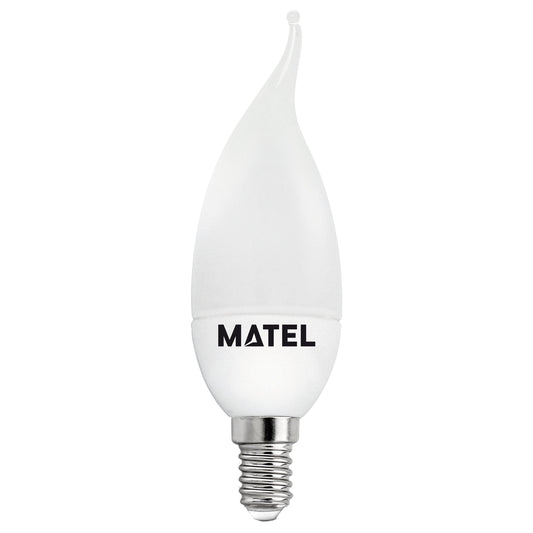 LÂMPADA VELA CHAMA MATEL LÂMPADA E14 5W Branco Frio - 6400 K