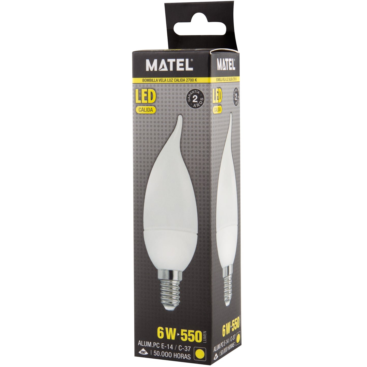LÂMPADA DE LÂMPADA DE LED MATEL CHAPA E14 6W