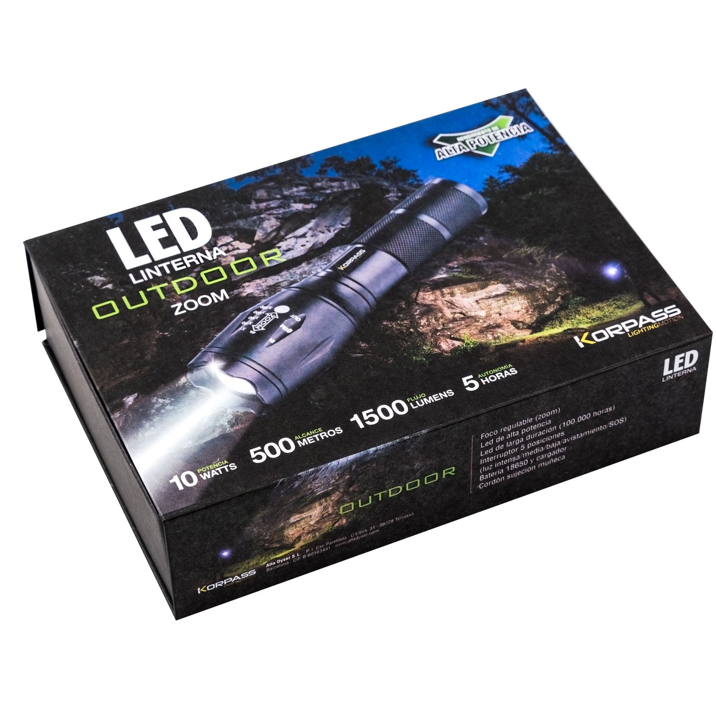 LANTERNA LED RECARREGÁVEL KORPASS 10W