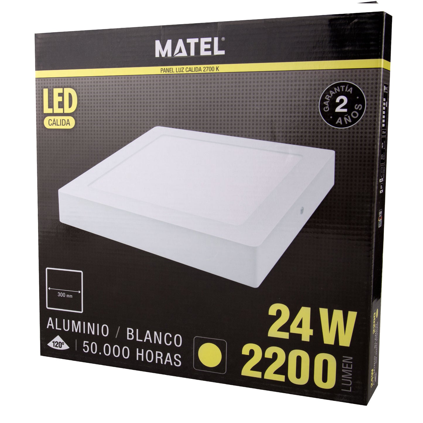 PLACA LED SALIENTE BRANCA QUADRADA - 18W / 24W LUZ - FRIA / NEUTRA / QUENTE