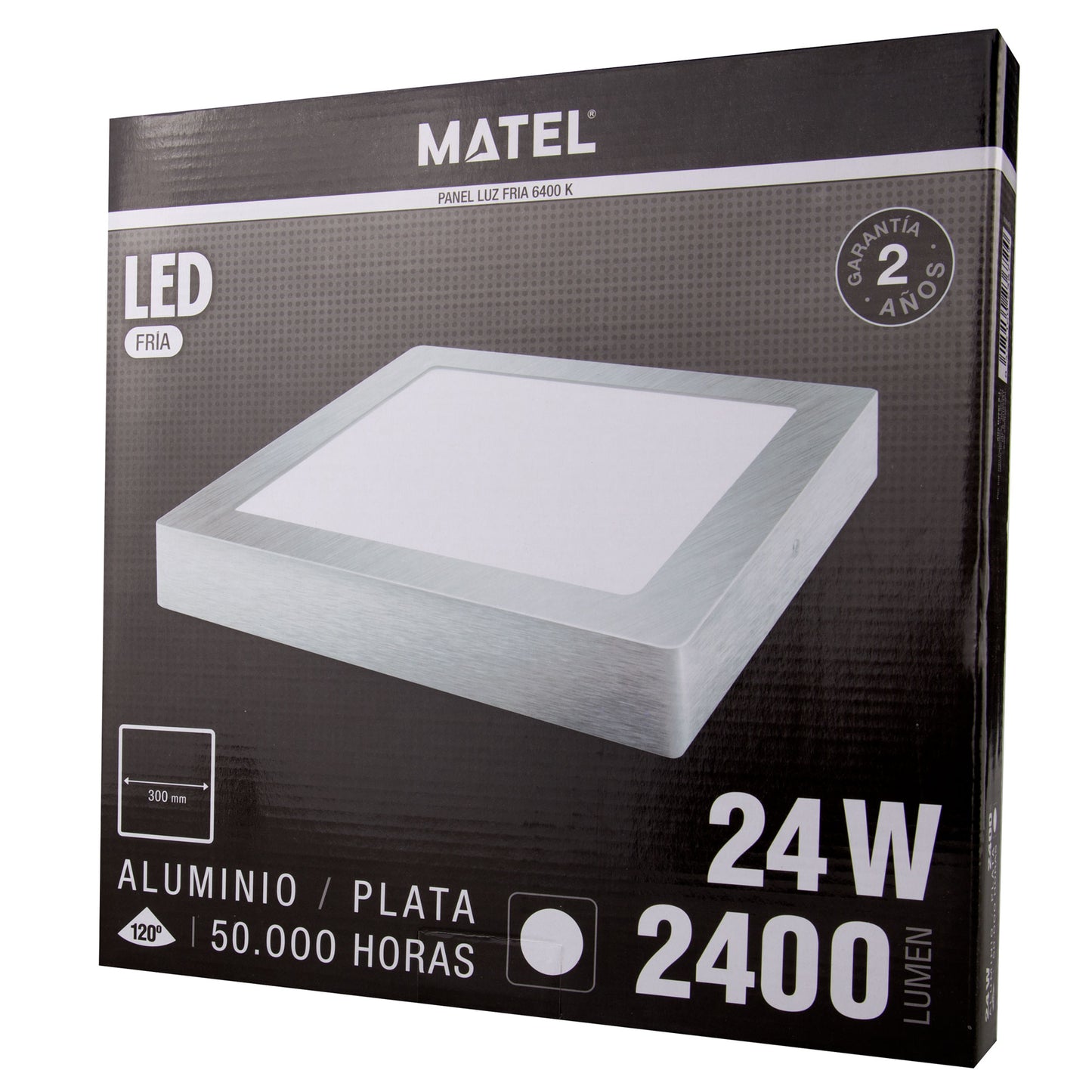 DOWNLIGHT LED MATEL SUPERFÍCIE QUADRADO PRATA 24W