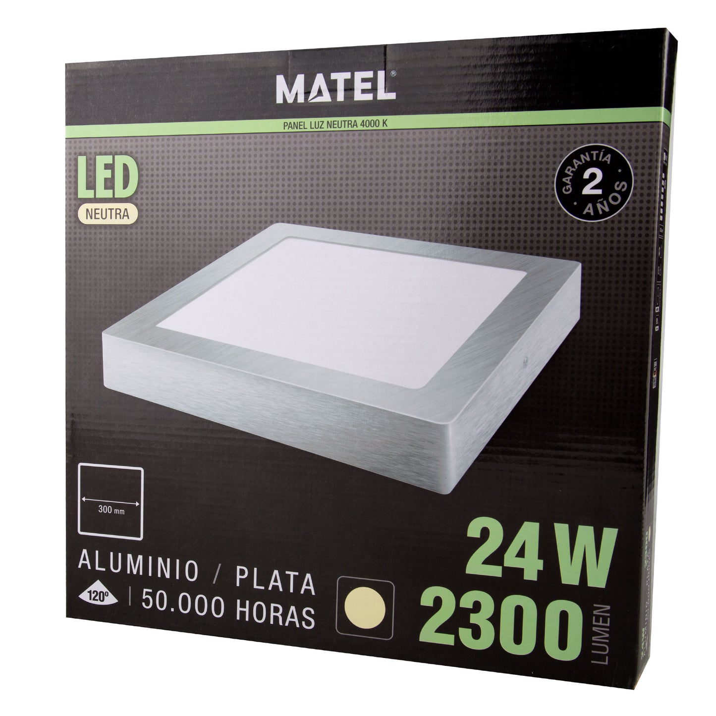 DOWNLIGHT LED MATEL SUPERFÍCIE QUADRADO PRATA 24W