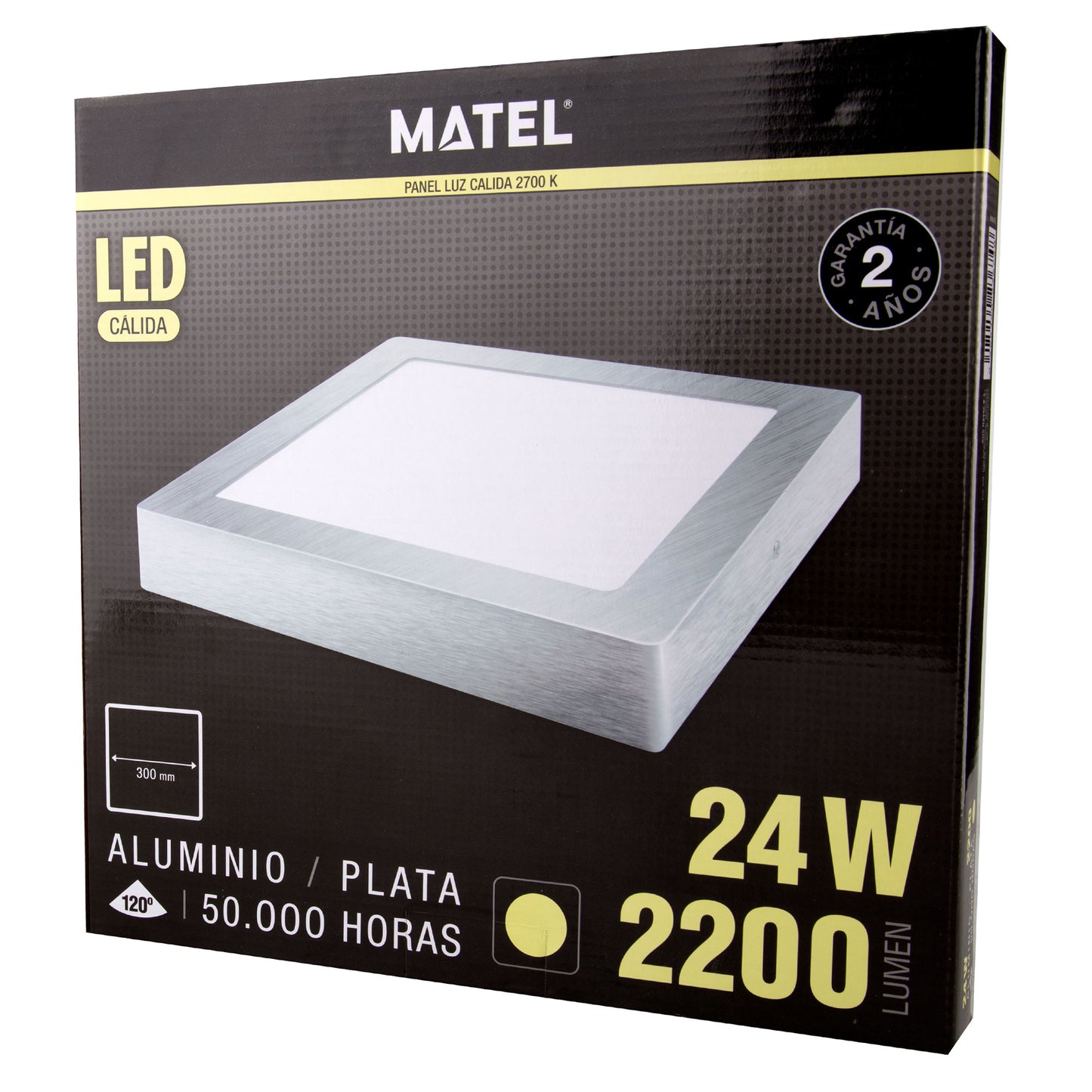 DOWNLIGHT LED MATEL SUPERFÍCIE QUADRADO PRATA 24W