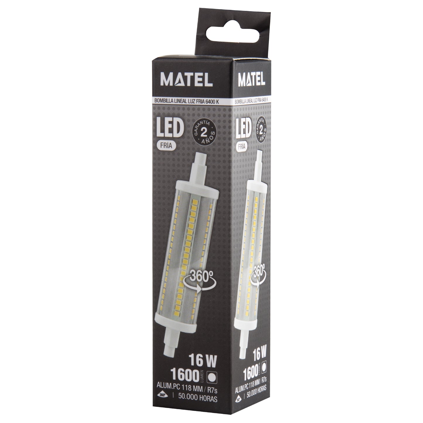 LAMPADA LED LINEAR R7S REGULAVEL 360º 180º