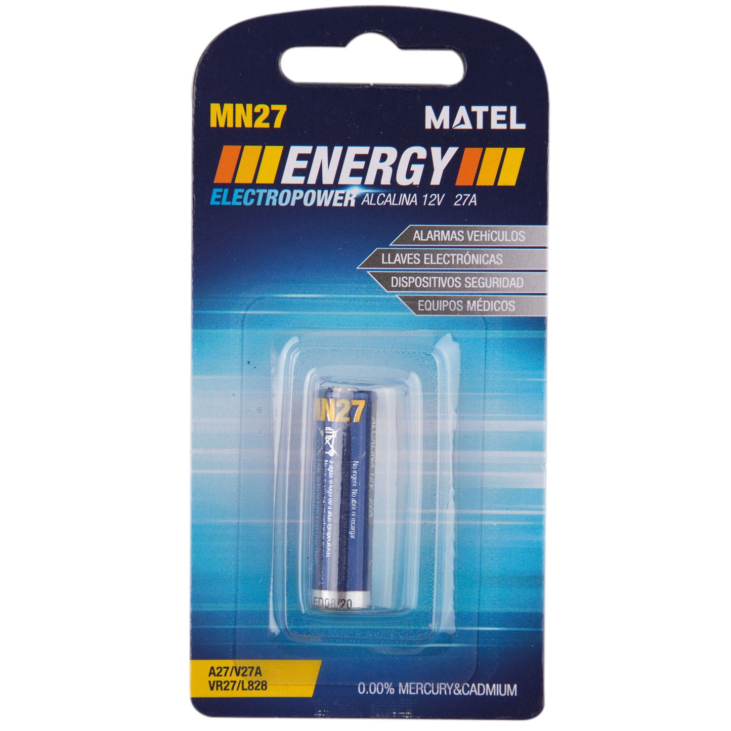PILHA ALCALINA ENERGY MN27 / 27A BL 1U