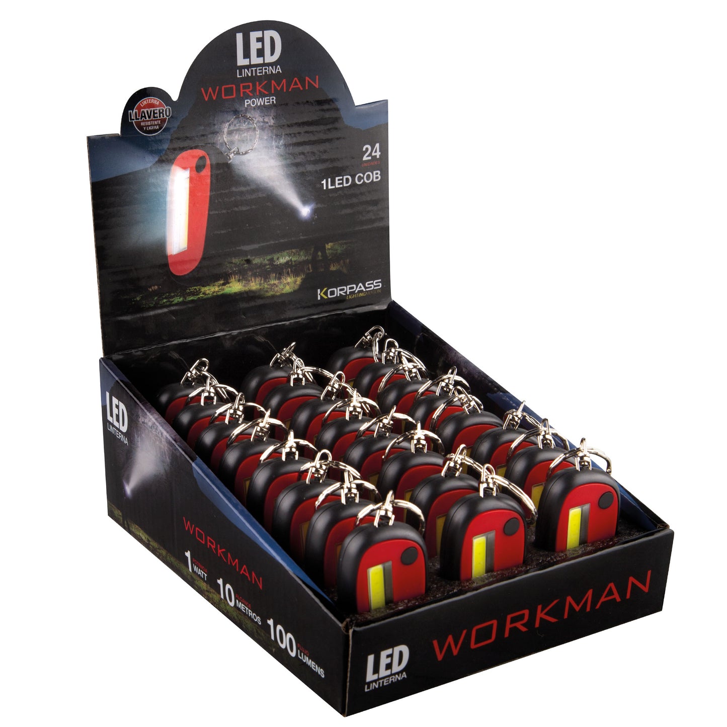 CHAVEIRO KORPASS COB LED TORCH 1W