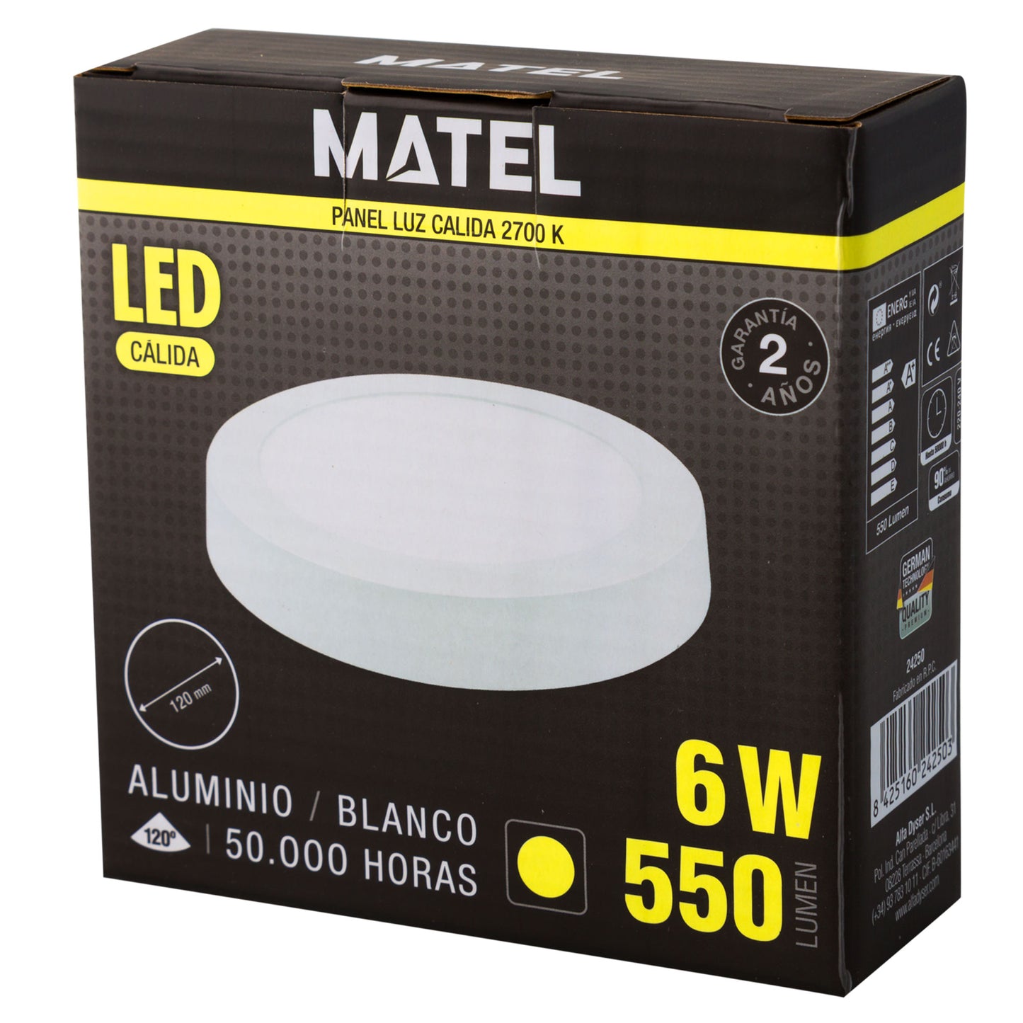 DOWNLIGHT LED MATEL SURFACE ROUND WHITE 6W