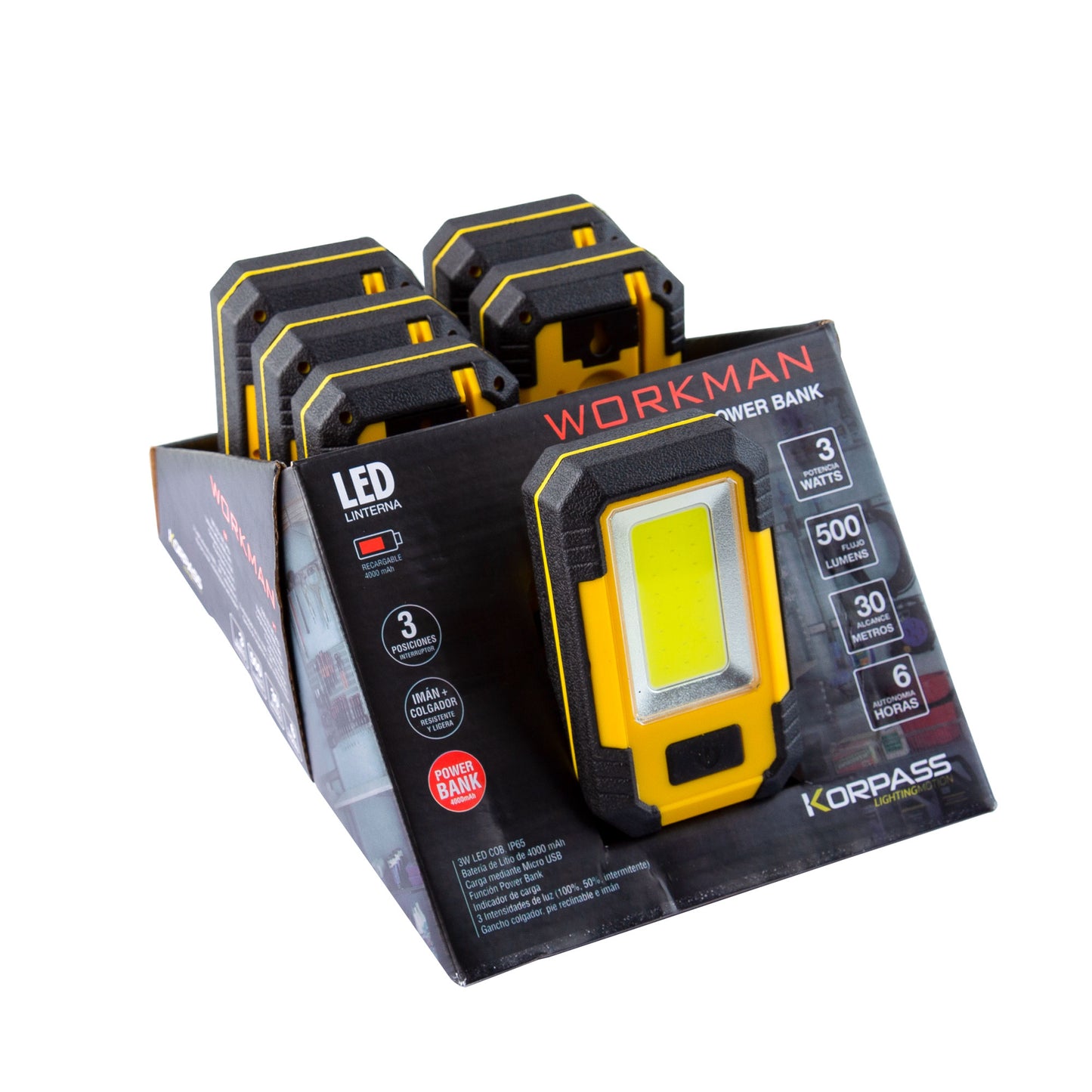 Lanterna LED COB KORPASS 3W POWERBANK 6U