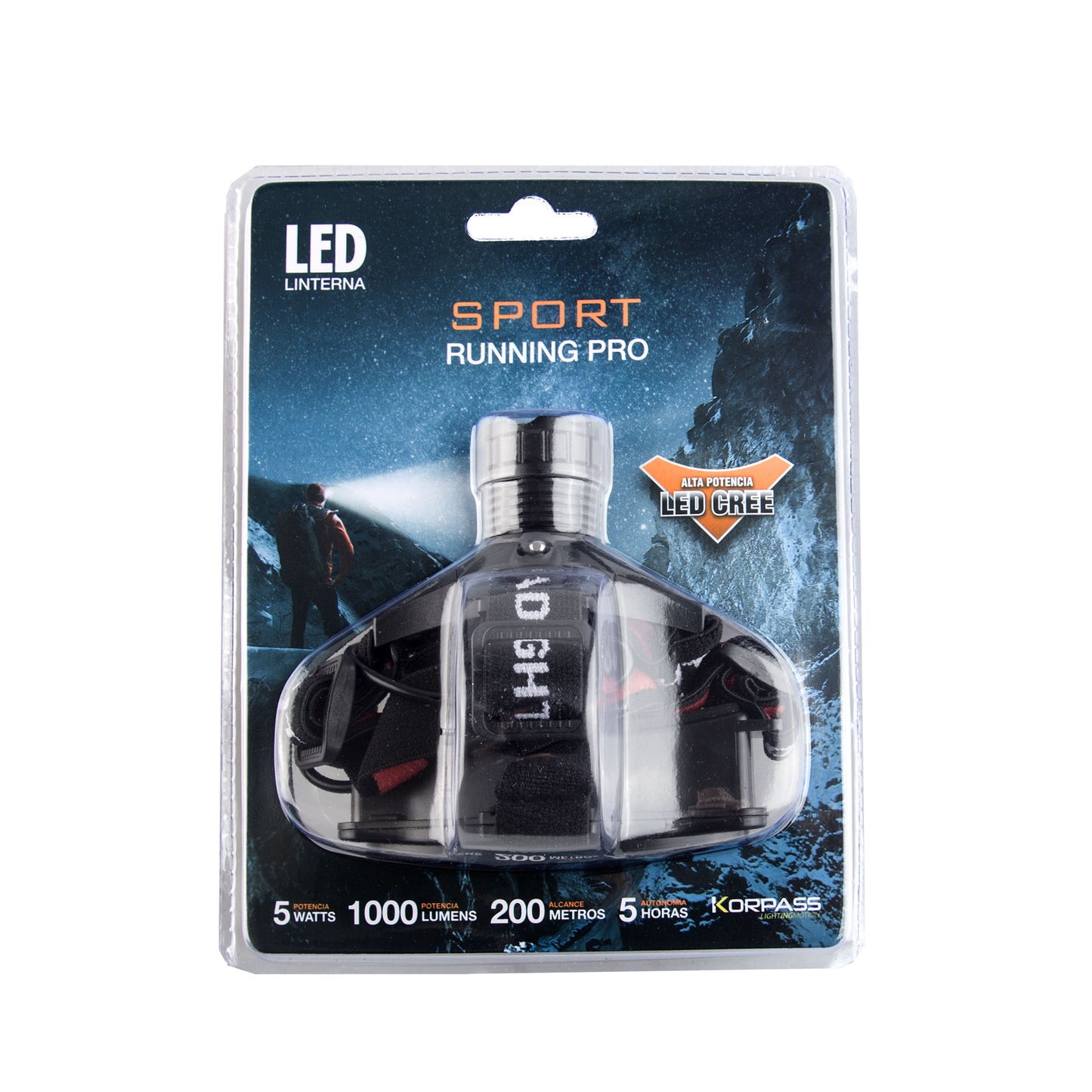 LANTERNA LED FRONTAL KORPASS 5W 1000LM