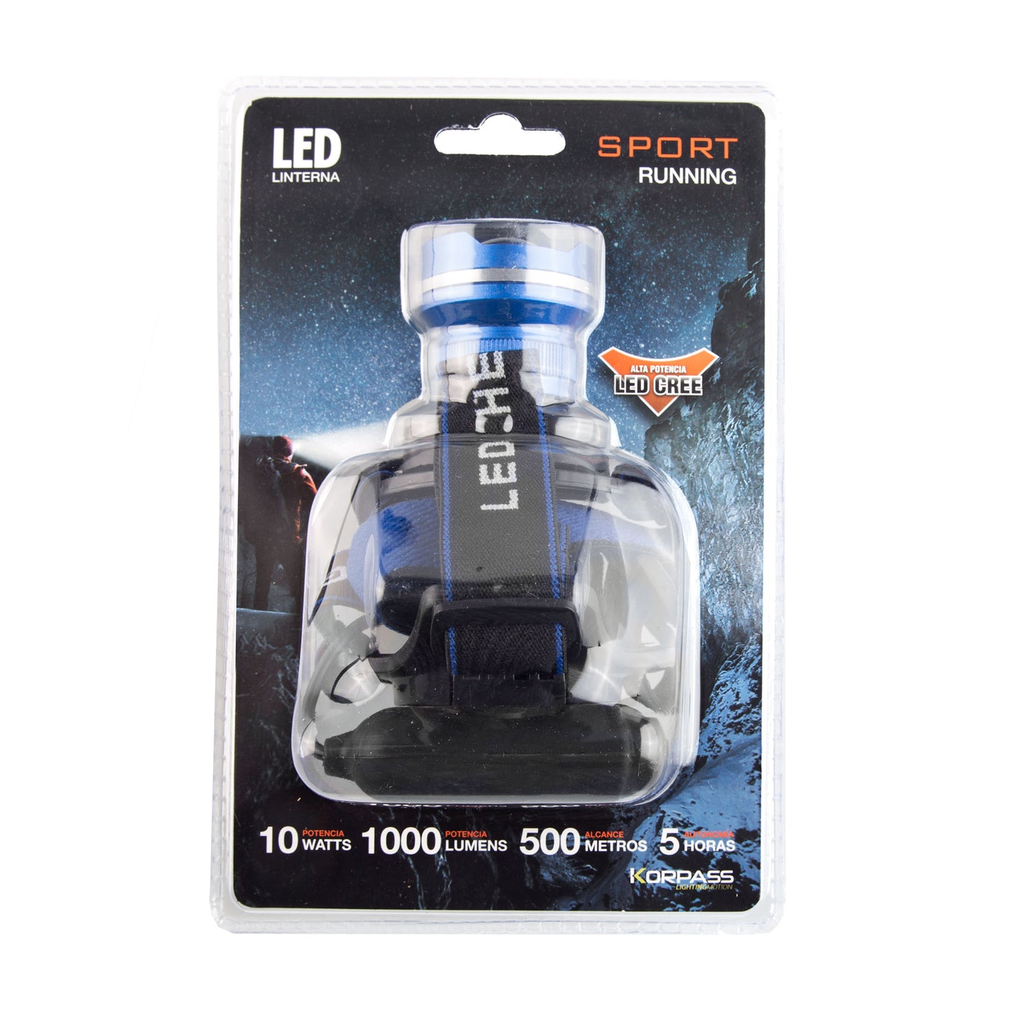 LANTERNA LED FRONTAL KORPASS 10W 1000LM