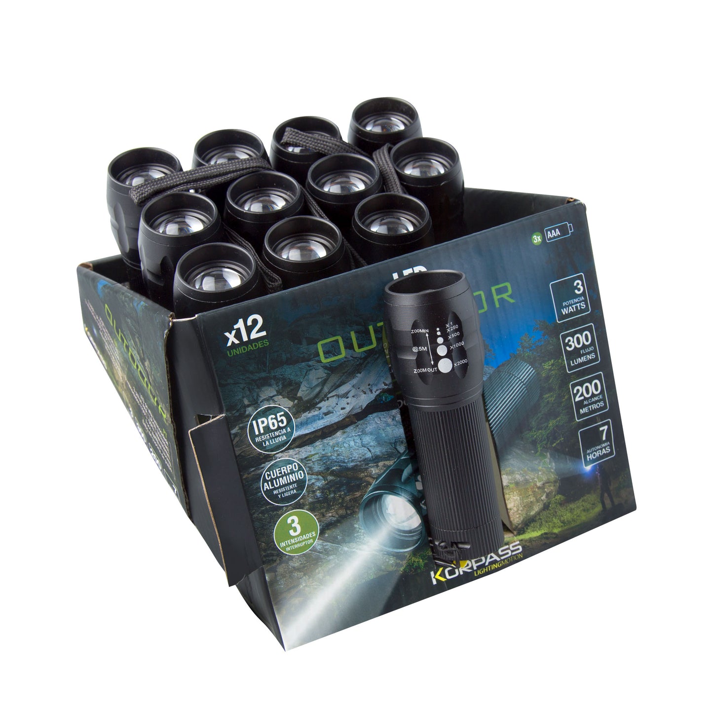 LANTERNA LED TUBULAR KORPASS 3W