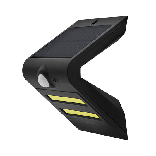 LÂMPADA DE PAREDE SOLAR LED KORPASS SENSOR 7W PRETO