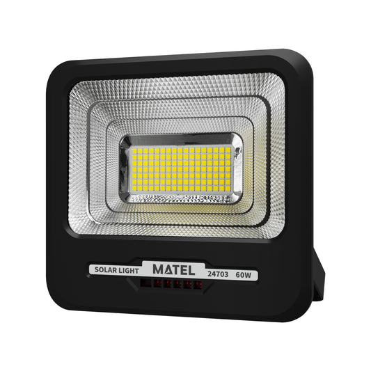 PROJETOR DE LED SOLAR RECARREGÁVEL PRETO 8-60W FRIO