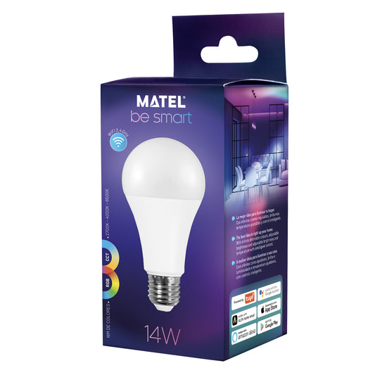 LED LAMP STANDARD MATEL SMART WIFI E27 14W RGB