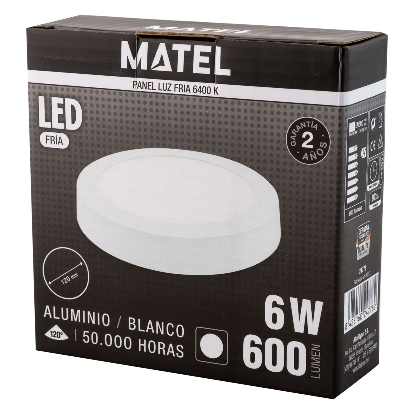 DOWNLIGHT LED MATEL SURFACE ROUND WHITE 6W