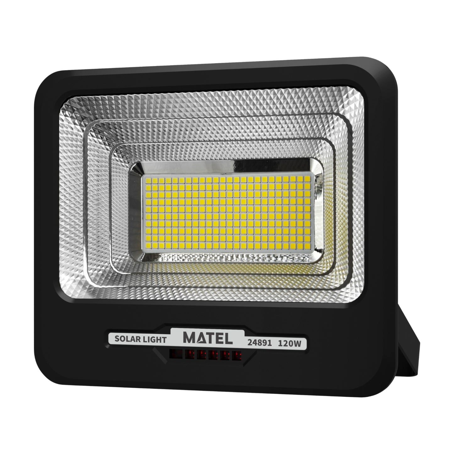 PROJETOR DE LED SOLAR RECARREGÁVEL PRETO 12-120W FRIO