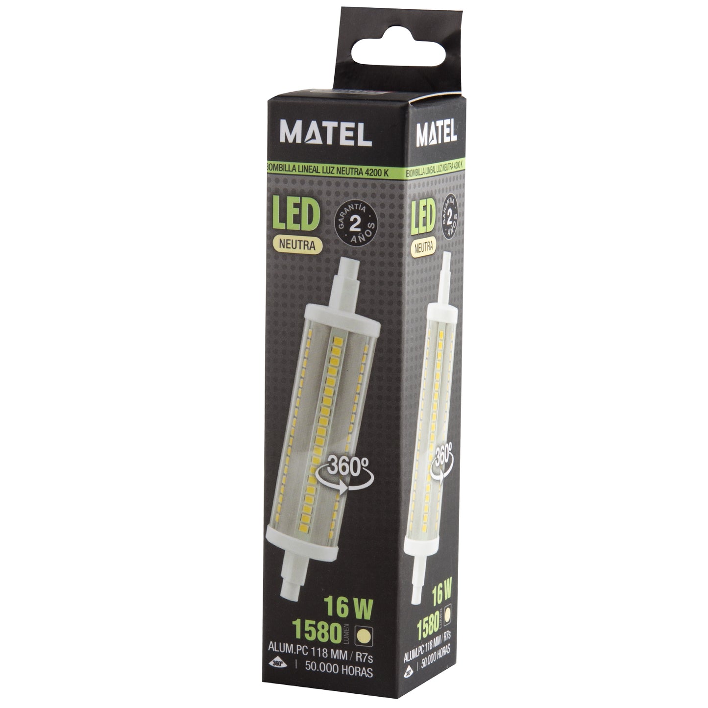 LAMPADA LED LINEAR R7S REGULAVEL 360º 180º