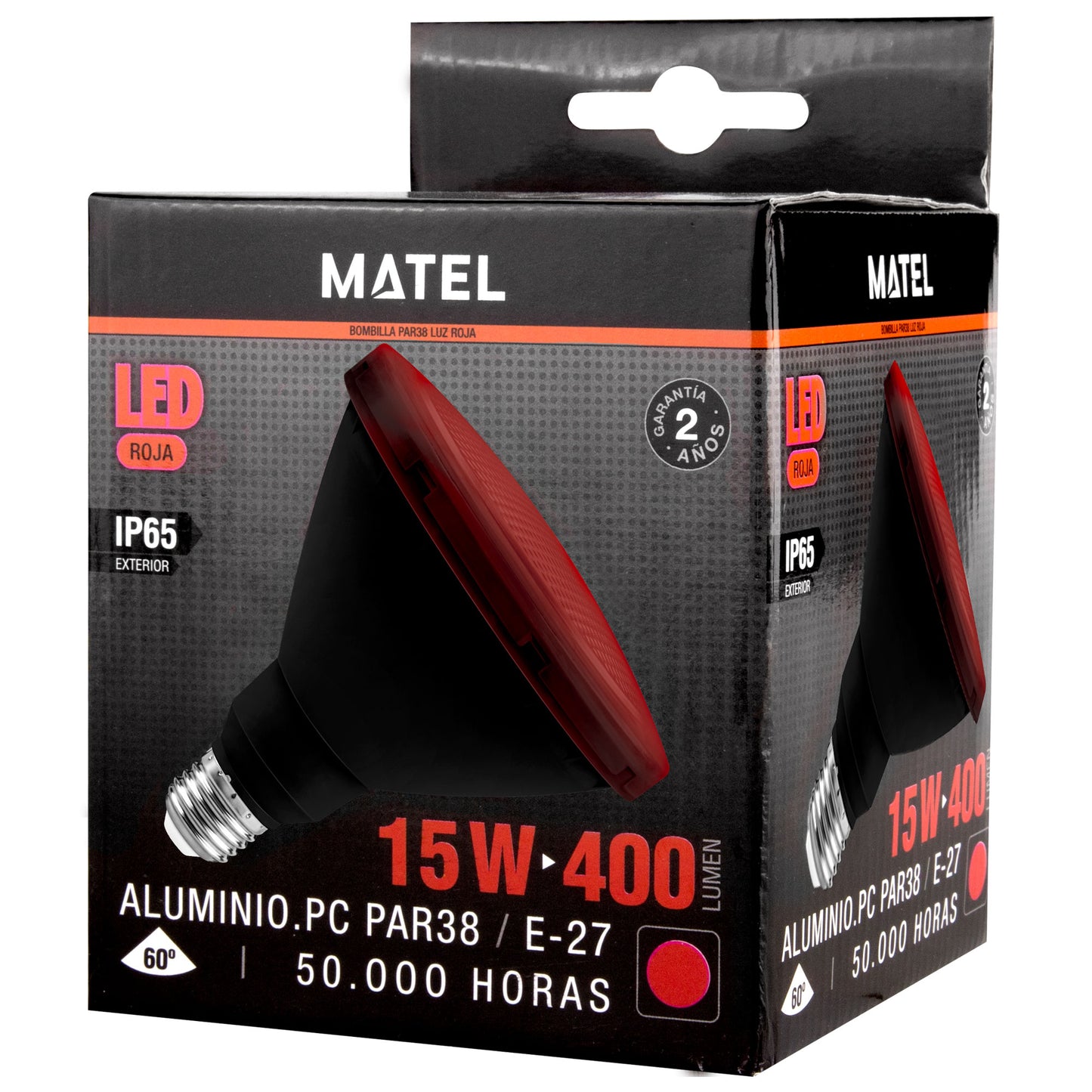 LAMPADA E27 15W PAR38 CORES