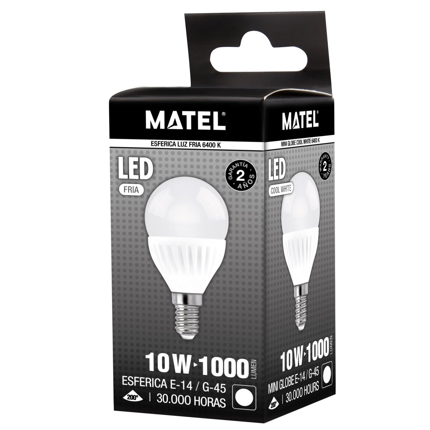 LAMPE SPHÉRIQUE LED MATEL E14 10W