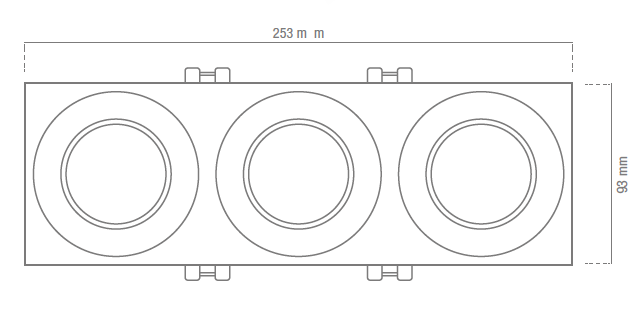 KIT ARO RECTANGULAR DE BRAÇO BALANÇO TRIPLO PRETO