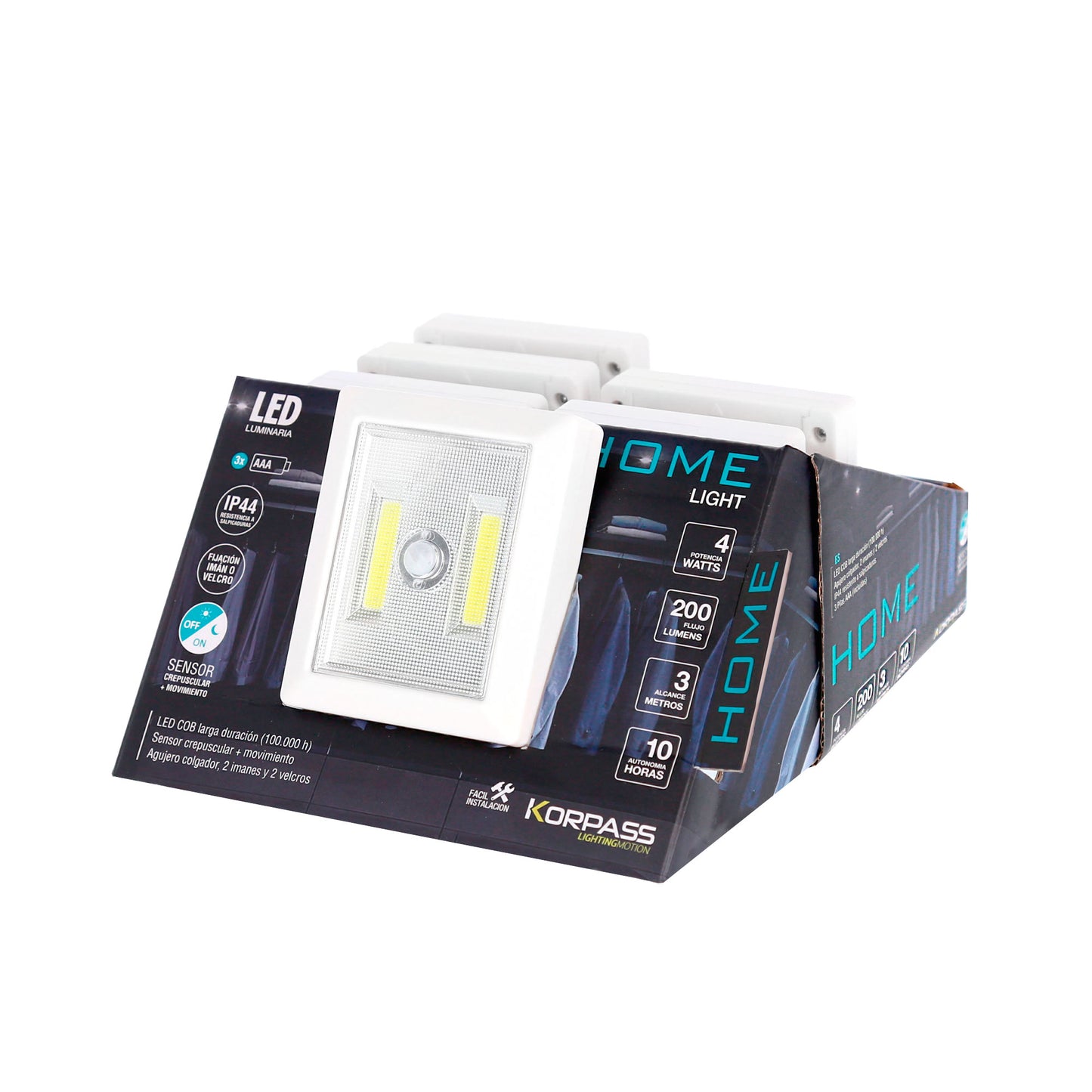 SENSOR DE EXIBIÇÃO DE LUMINÁRIA LED KORPASS COB 6U