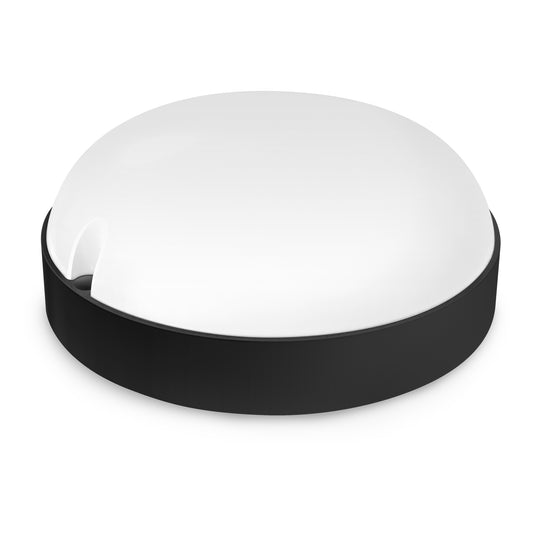 LED WALL LAMP NEUTRAL MATEL IP65 ROUND BLACK 9W