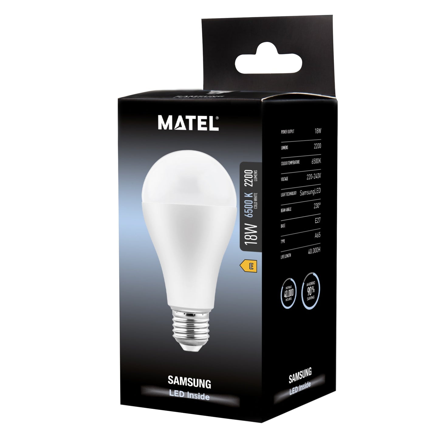 LAMPE LED SAMSUNG E27 18W NEUTRE MATEL STANDARD PUCE