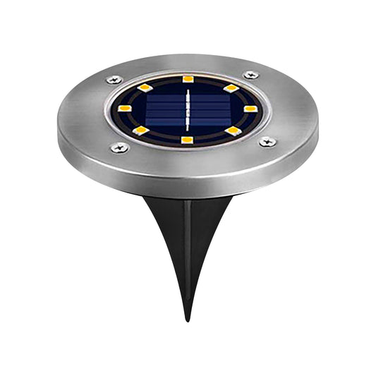 LUZ SOLAR LED DE AÇO INOXIDÁVEL 1W LUZ QUENTE 3 UNIDADES