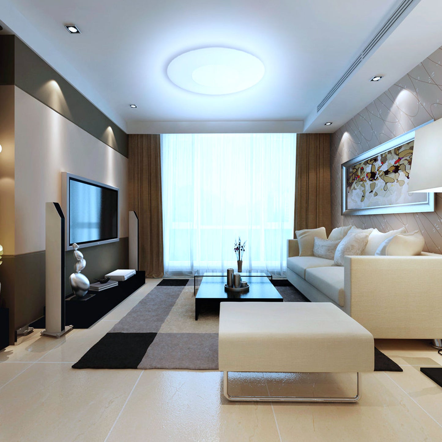 APLIQUE LED QUADRADA EXTRA-FLAT MATEL 18W FRIO