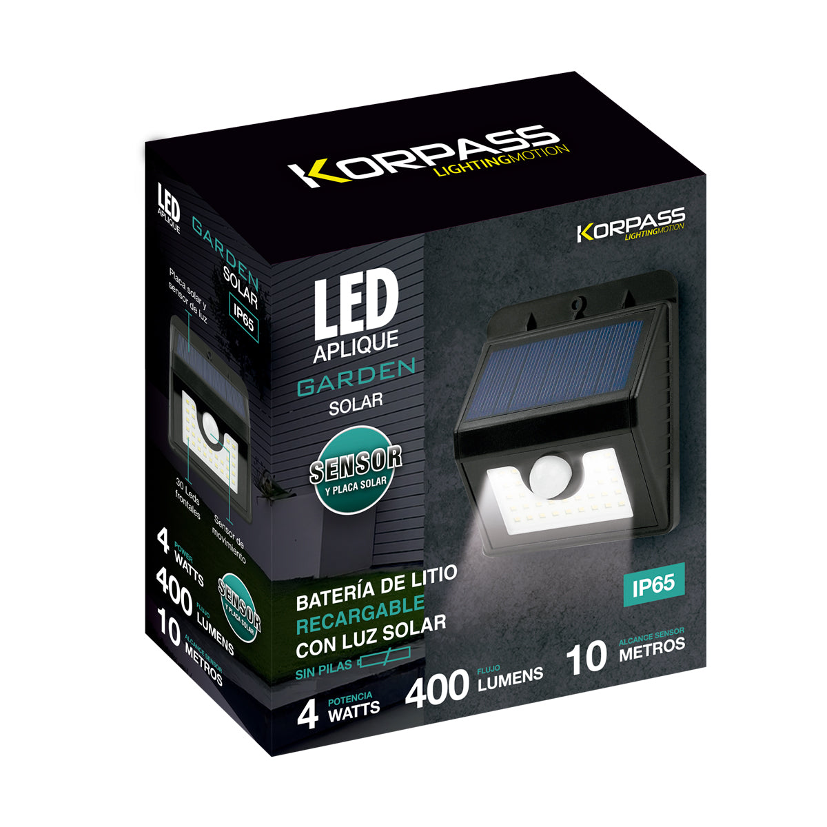 APPLY 30 LEDS KORPASS SOLAR BLACK 4W