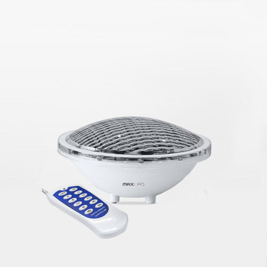 LÂMPADA LED PISCINA COM COMANDO PAR56 | FOSCO | IP68 | RGB - MAXLED