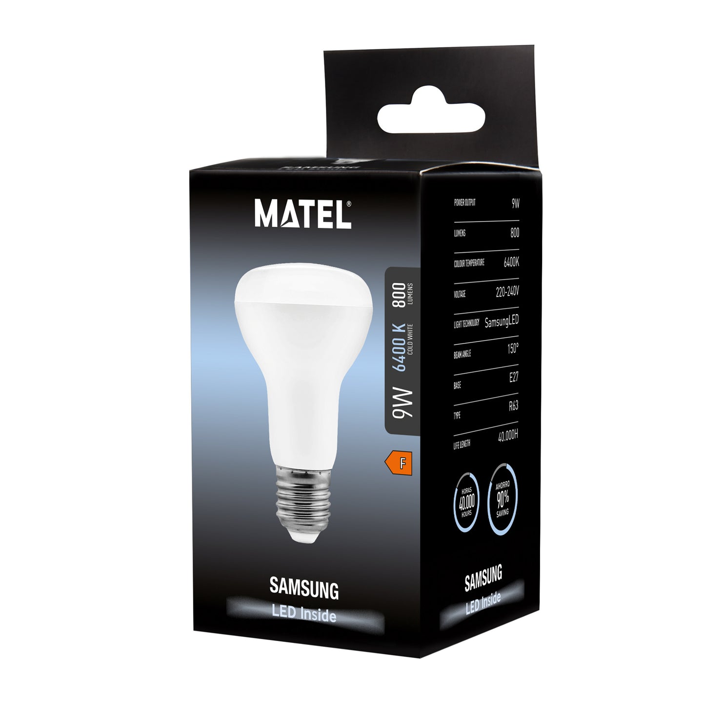 LAMPE REFLECTEUR LED MATEL SAMSUNG E27 R63 9W