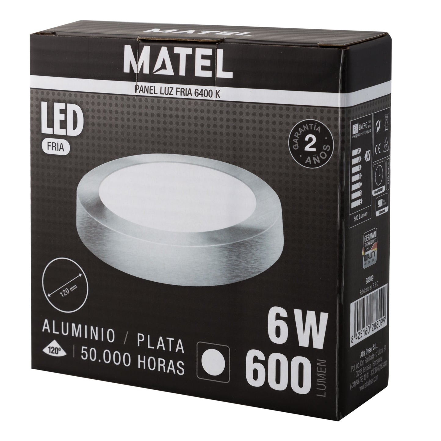 DOWNLIGHT LED MATEL SURFACE ROUND SILVER 6W