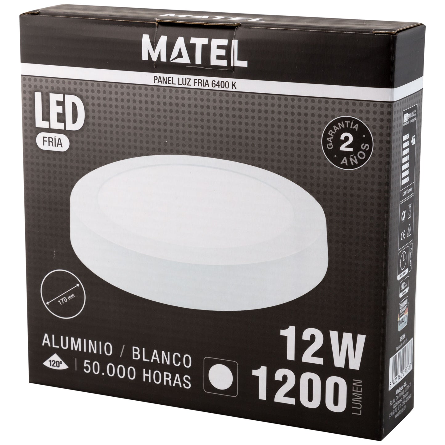 DOWNLIGHT LED MATEL SURFACE ROUND WHITE 12W