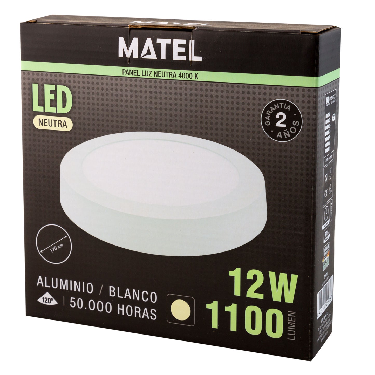 DOWNLIGHT LED MATEL SURFACE ROUND WHITE 12W