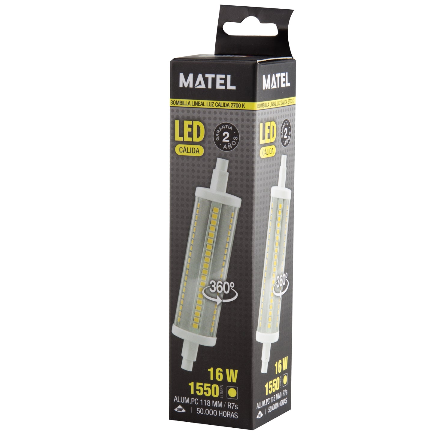 LAMPADA LED LINEAR R7S REGULAVEL 360º 180º